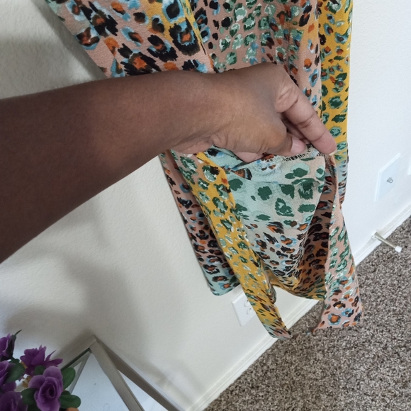 Jodifl colorful long ruffle sleeveless maxi dress size L Multicolor leopard - Picture 9 of 10